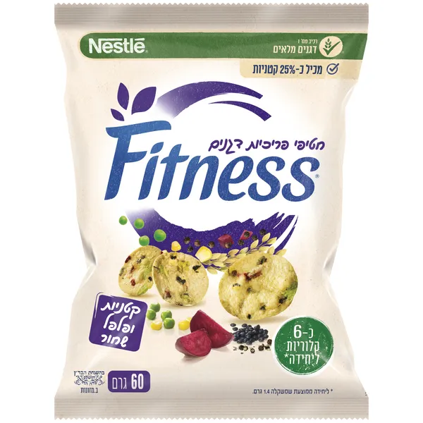 פיטנס | 60 גרם חטיפי פריכיות קטניות ופלפל