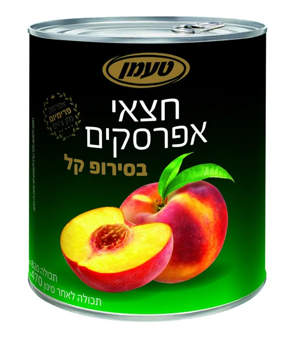 טעמן |820 גרם חצאי אפרסקים בסירופ קל פרימיום