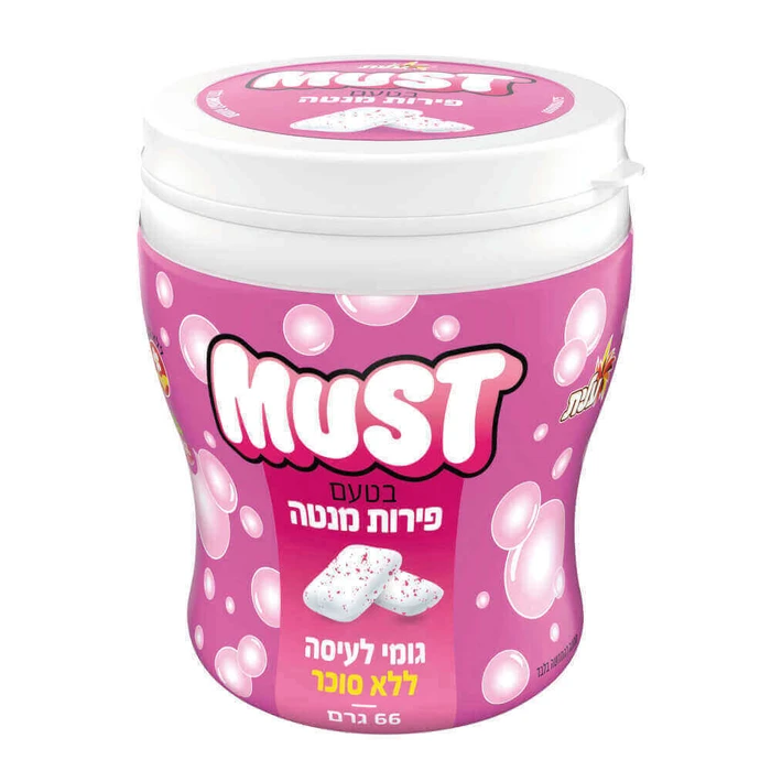 מאסט | 66 גרם מסטיק מנטה פירות BUBBLE MINT ללא סוכר