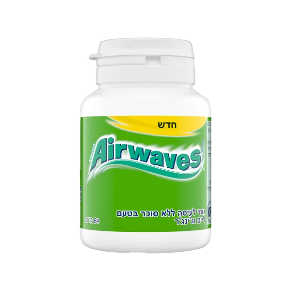 איירוויבז | 64 גרם מסטיק ליים וג'ינג'ר ללא סוכר