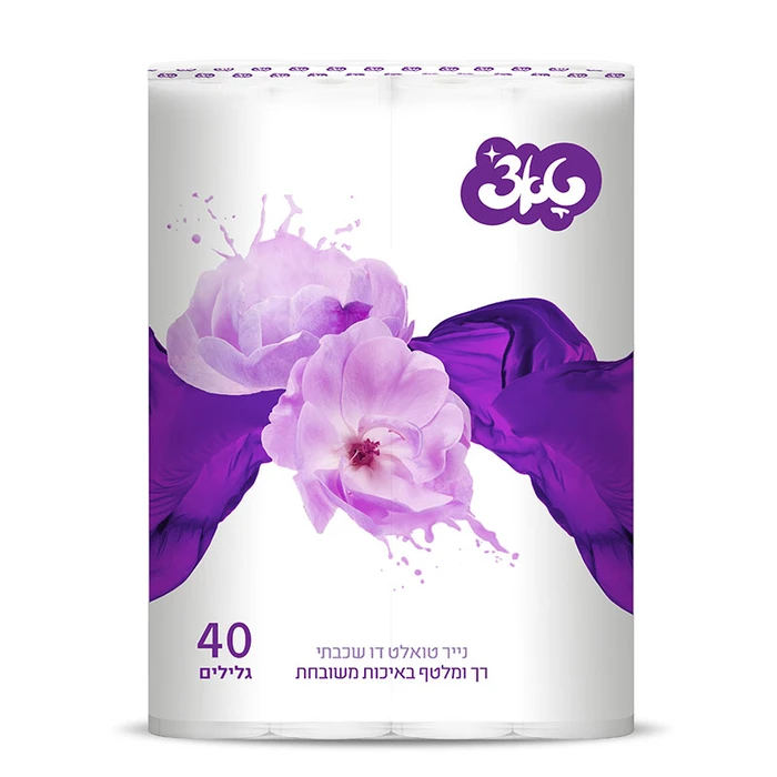 טאצ' | 40 גלילים נייר טואלט דו שכבתי