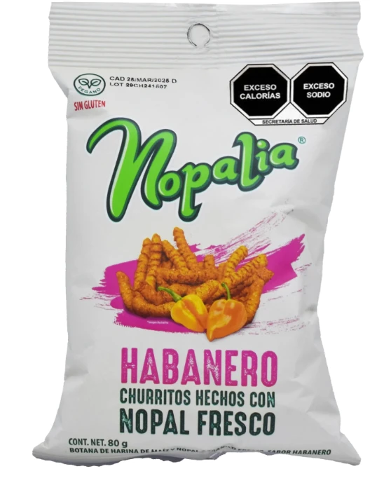 NOPALIA | גרם 80 Churritos Habanero צ'וריטוס הבנרו