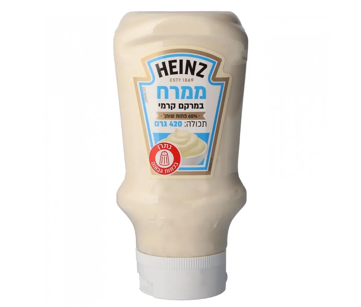 היינץ | 420 גרם ממרח קרמי מיונז לחיץ 60% פחות שומן