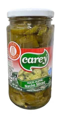 carey | גרם 345 פרוסות פלפלים חלפיניו כבושים PICKLED JALAPEÑO  Nacho Sliced