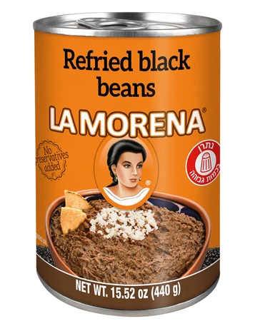 LA MORENA | גרם 440 Refried black beans שעועית שחורה מטוגנת