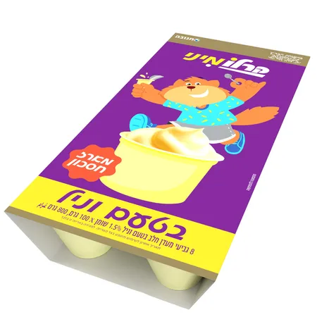 תנובה | 8×100 גרם קרלו מיני מעדן חלב בטעם וניל 1.5%