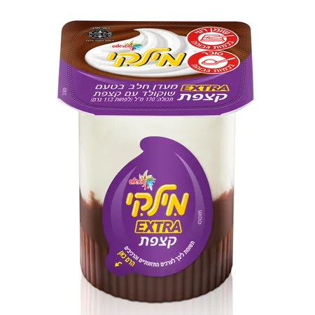 מילקי | 170 מ''ל מילקי אקסטרה קצפת מעדן חלב בטעם שוקולד