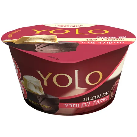יולו | 122 גרם מעדן יולו עם שכבות שוקולד לבן ומריר