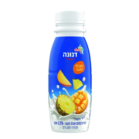 דנונה | 267 גרם משקה יוגורט בטעם אננס ומנגו 1.5%