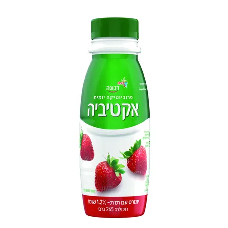אקטיביה |  265 גרם משקה יוגורט עם תות 1.2%