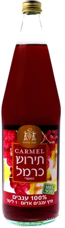 יקבי כרמל | 1 ליטר תירוש מיץ ענבים אדום