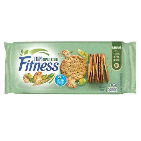 פיטנס | 140 גרם חטיפי קרקר THIN כרובית וכרישה
