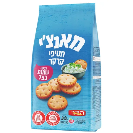 הדר | 250 גרם מאנצ'י חטיפי קרקר בטעם שמנת בצל