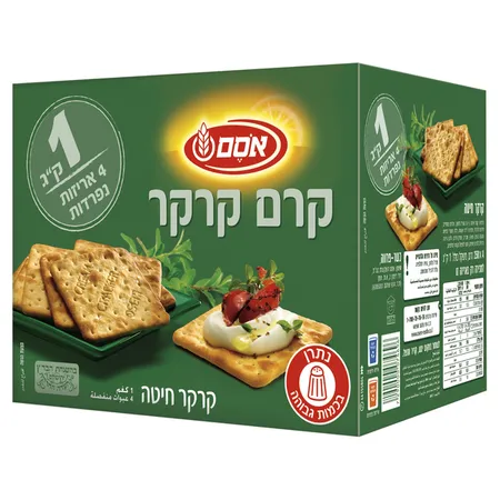 אסם | 1 ק''ג קרם קרקר 4 אריזות נפרדות
