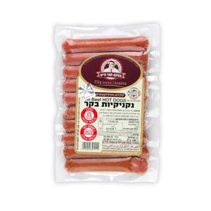 מטעם חפץ חיים | 380 גרם נקניקיות בקר 10 יח' - All Beef HOT DOGS