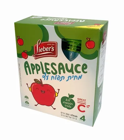 ליברס | 4×90 גרם מחית תפוחי עץ בתוספת סוכר