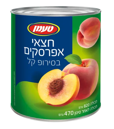 טעמן | 820 גרם חצאי אפרסקים בסירופ קל