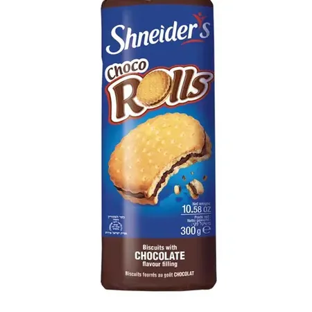שניידרס | 300 גרם עוגיות סנדוויץ' שוקו רולס