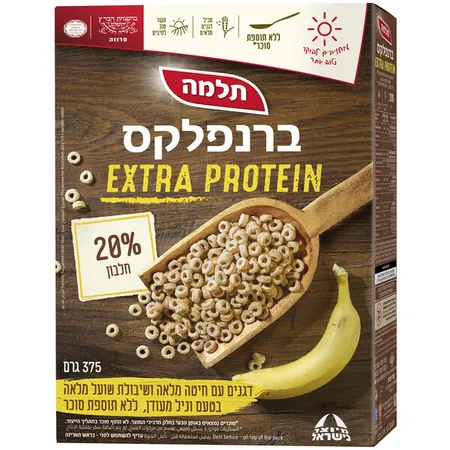 תלמה | 375 גרם ברנפלקס אקסטרה פרוטאין ללא תוספת סוכר