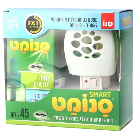 סנו | 42 מ''ל סנומט דוחה יתושים נוזלי במכשיר חשמלי