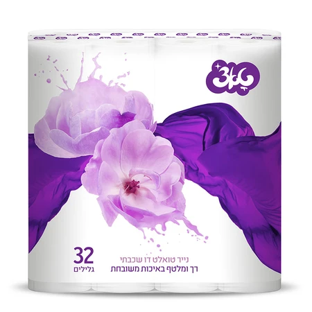 טאצ' | 32 גלילים נייר טואלט דו שכבתי