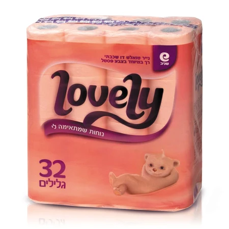 טאצ' | 32 גלילים נייר טואלט דו שכבתי בצבע פסטל לאבלי