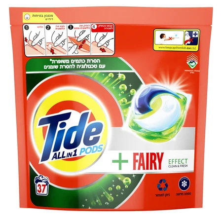 טייד | 37 יח' קפסולות ג'ל כביסה פיירי