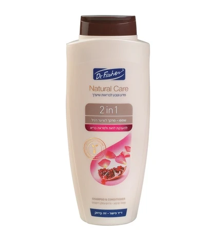ד''ר פישר | 700 מ''ל שמפו ומרכך לשיער רגיל ורדים וחלב רימונים 2 ב1