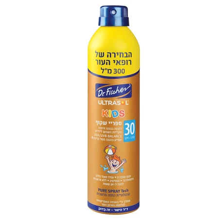 ד''ר פישר | 300 מ''ל אולטרסול KIDS ספריי רציף שקוף מוגדל SPF30