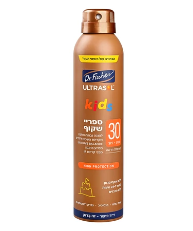 ד''ר פישר | 200 מ''ל אולטרסול KIDS ספריי רציף שקוף SPF30