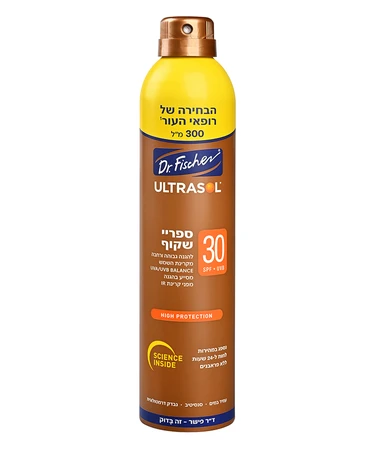 ד''ר פישר | 300 מ''ל אולטרסול ספריי שקוף מוגדל SPF30