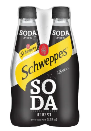 ⁨שוופס | 4×250 מ''ל מי סודה 