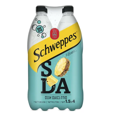 שוופס | 4×1.5 ליטר סודה בטעם אננס