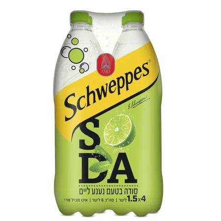 שוופס | 4×1.5 ליטר סודה בטעם נענע ליים