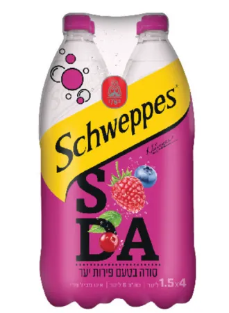 שוופס | 4×1.5 ליטר סודה בטעם פירות יער