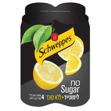 שוופס | 4×330 מ''ל לימונייד ללא סוכר