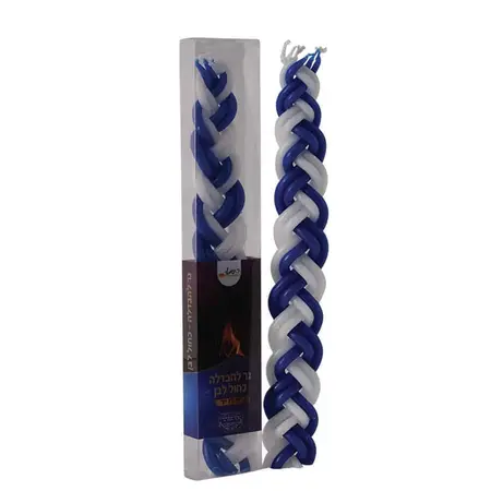 שמאי | 1יח' נר הבדלה כחול לבן ארוז