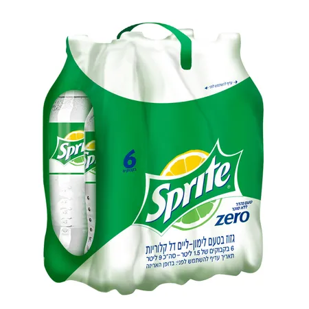 ספרייט | 6×1.5 ליטר ספרייט זירו גזוז בטעם לימון ליים דל קלוריות