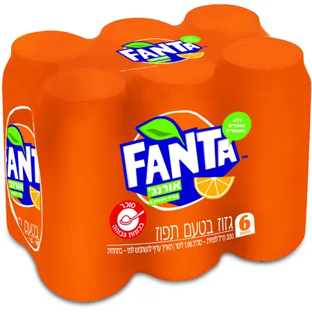 פאנטה | 6×330 מ''ל גזוז בטעם תפוז