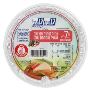 טעם טוב | 120 גרם גבינה מותכת בטעם שום שמיר 7%