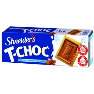 שניידרס | 150 גרם ביסקוויט T-CHOC בציפוי שוקולד