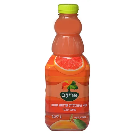 פריניב | 1 ליטר מיץ אשכולית אדומה סחוט 100% טבעי