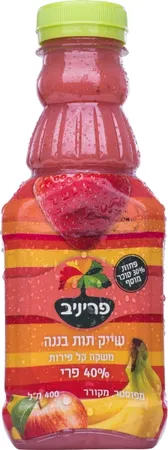 פריניב | 400 מ''ל שייק תות בננה 40% פרי
