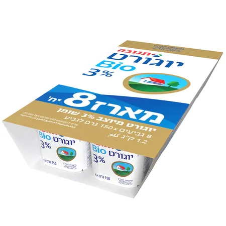תנובה | 8×150 גרם יוגורט טבעי 3% 8 יחידות