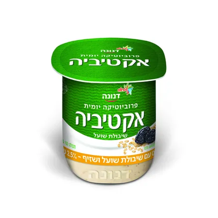 אקטיביה | 150 גרם יוגורט עם שיבולת שועל ושזיף 2.5%