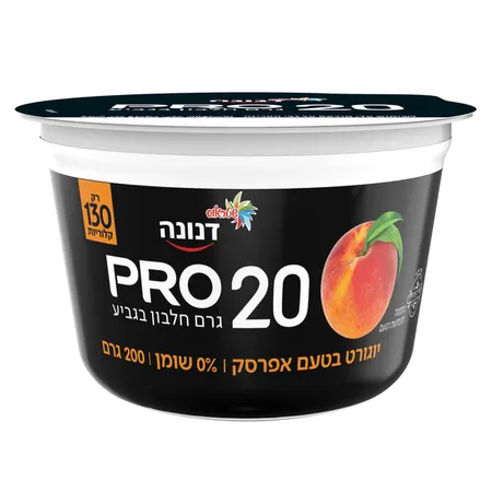 דנונה פרו | 200 גרם יוגורט פרו 20 גרם חלבון בטעם אפרסק 0%